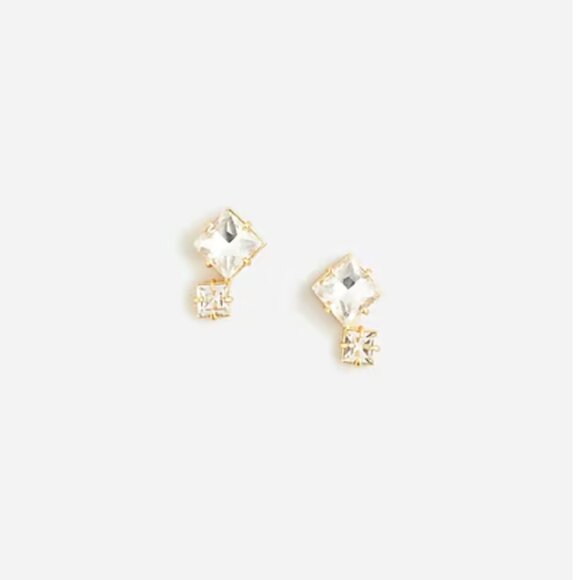 NWT JCrew Square Sparkle Earrings - Picture 1 of 3